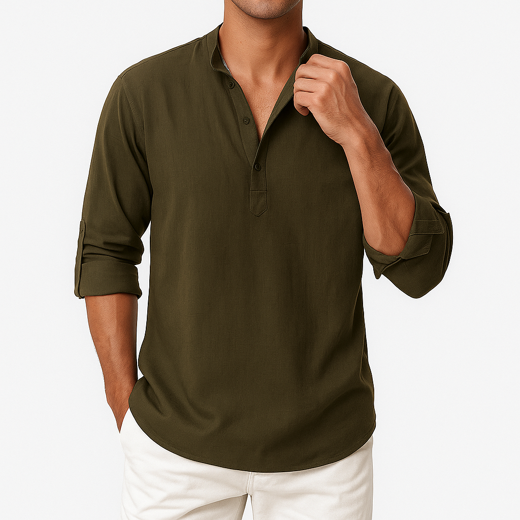 Mike | Longline Linen Shirt for Men