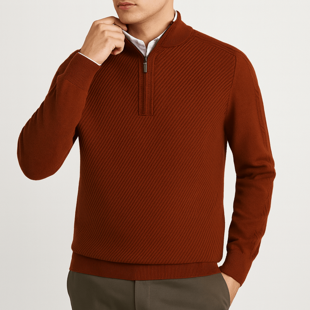 Chris | Ribbed Half-Zip Sweater for Men