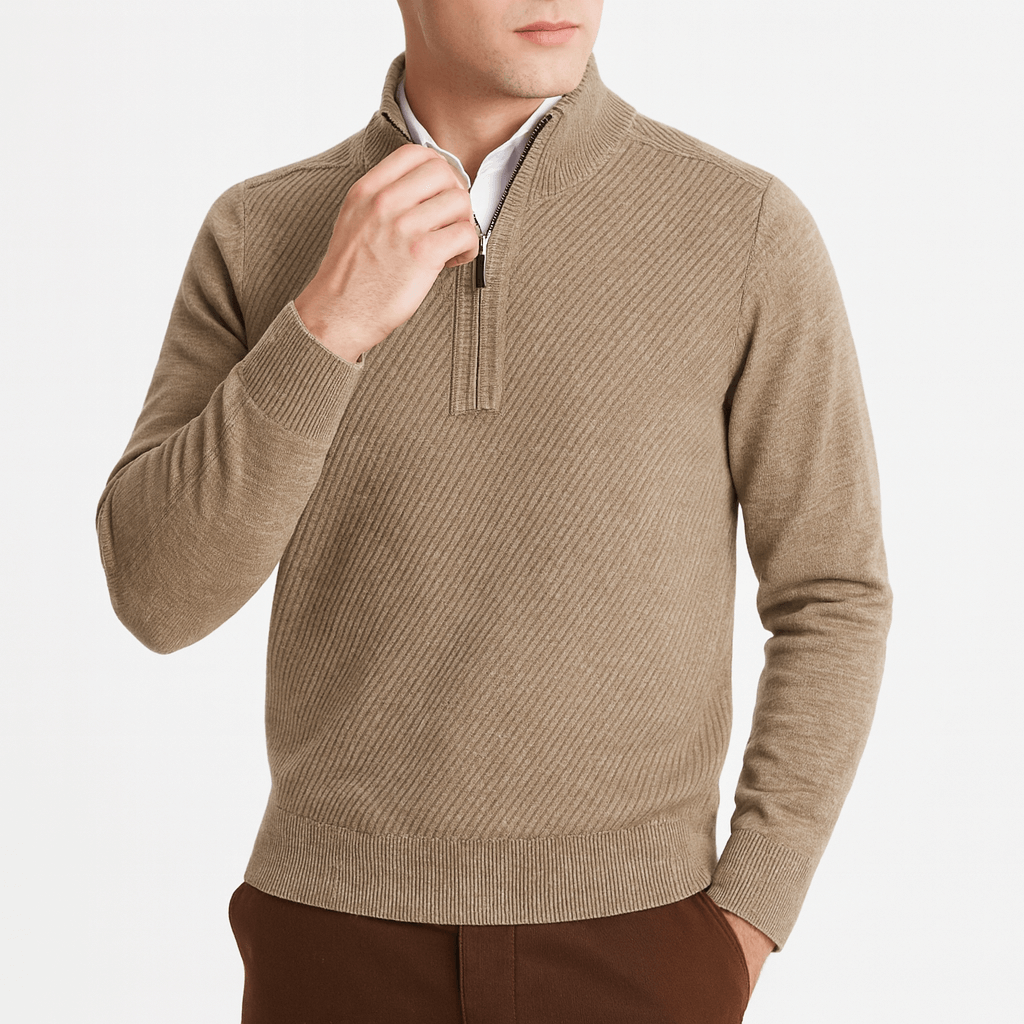 Chris | Ribbed Half-Zip Sweater for Men