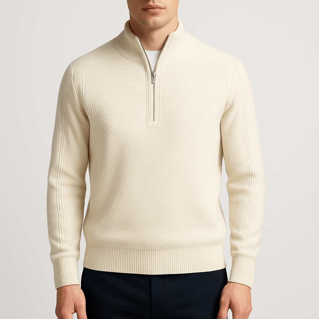 Chris | Ribbed Half-Zip Sweater for Men