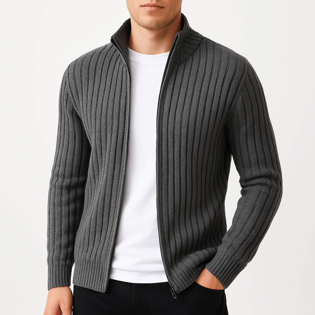 Tom | Ribbed Knit Open Front Cardigan