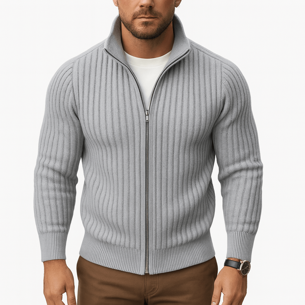 Matt | Ribbed Zip-Up Cardigan for Men
