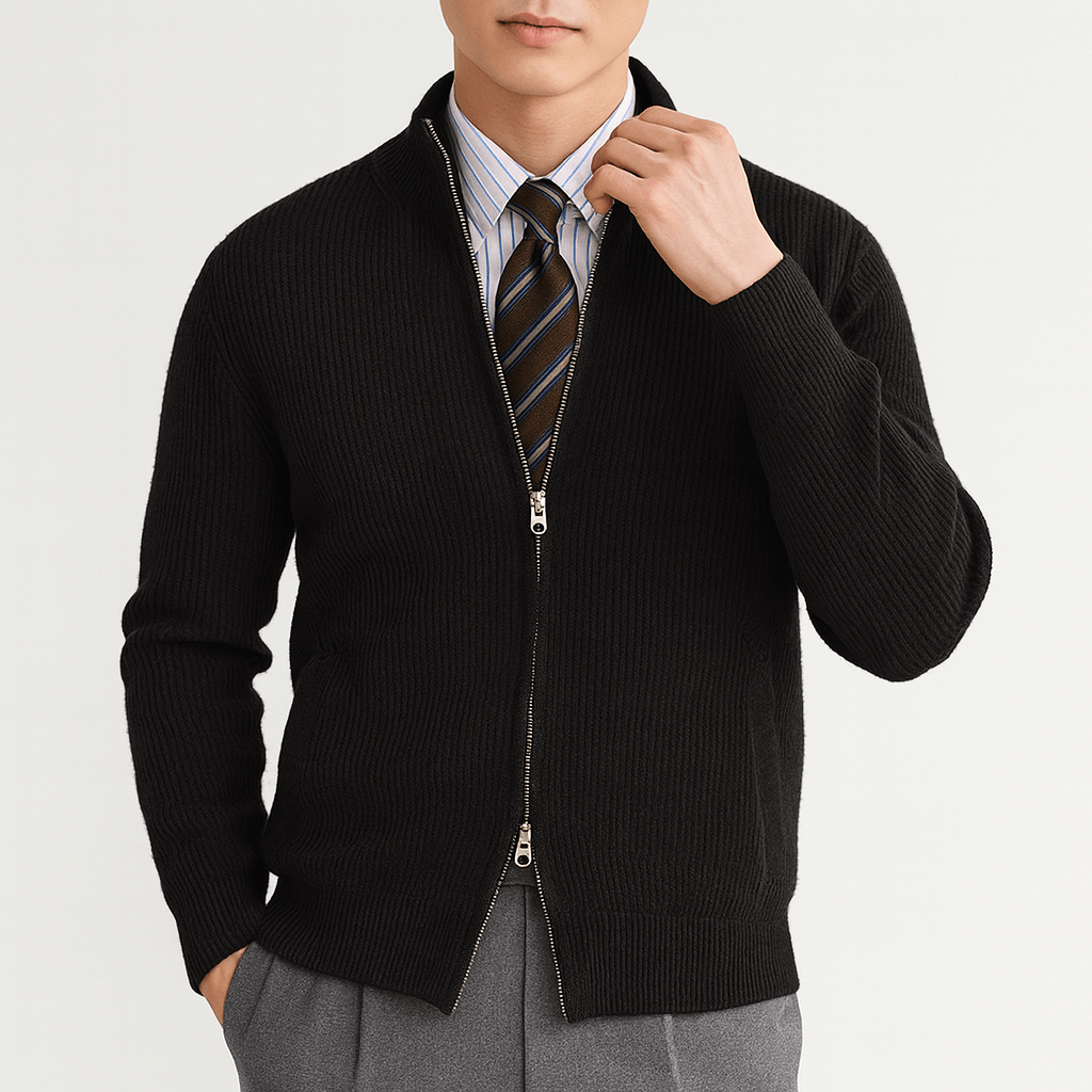 Josh | Slim Fit Zip-Up Cardigan for Men