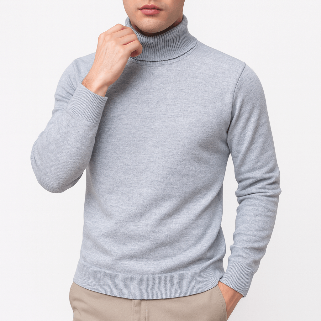 Ethan | Solid Turtleneck Sweater for Men
