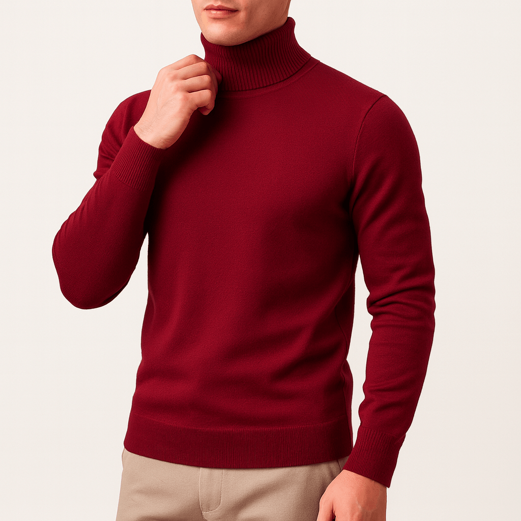 Ethan | Solid Turtleneck Sweater for Men