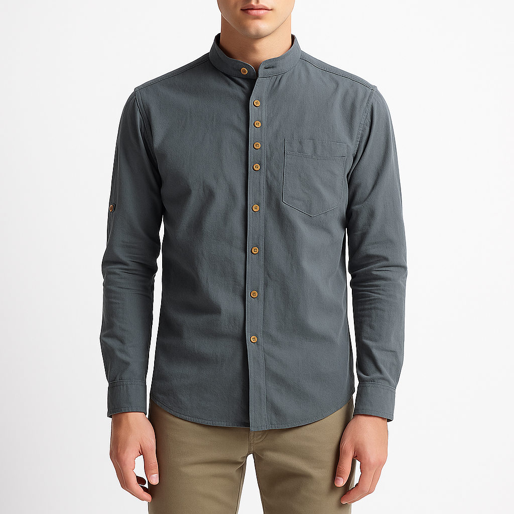 Ethan | Stand Collar Casual Shirt for Men