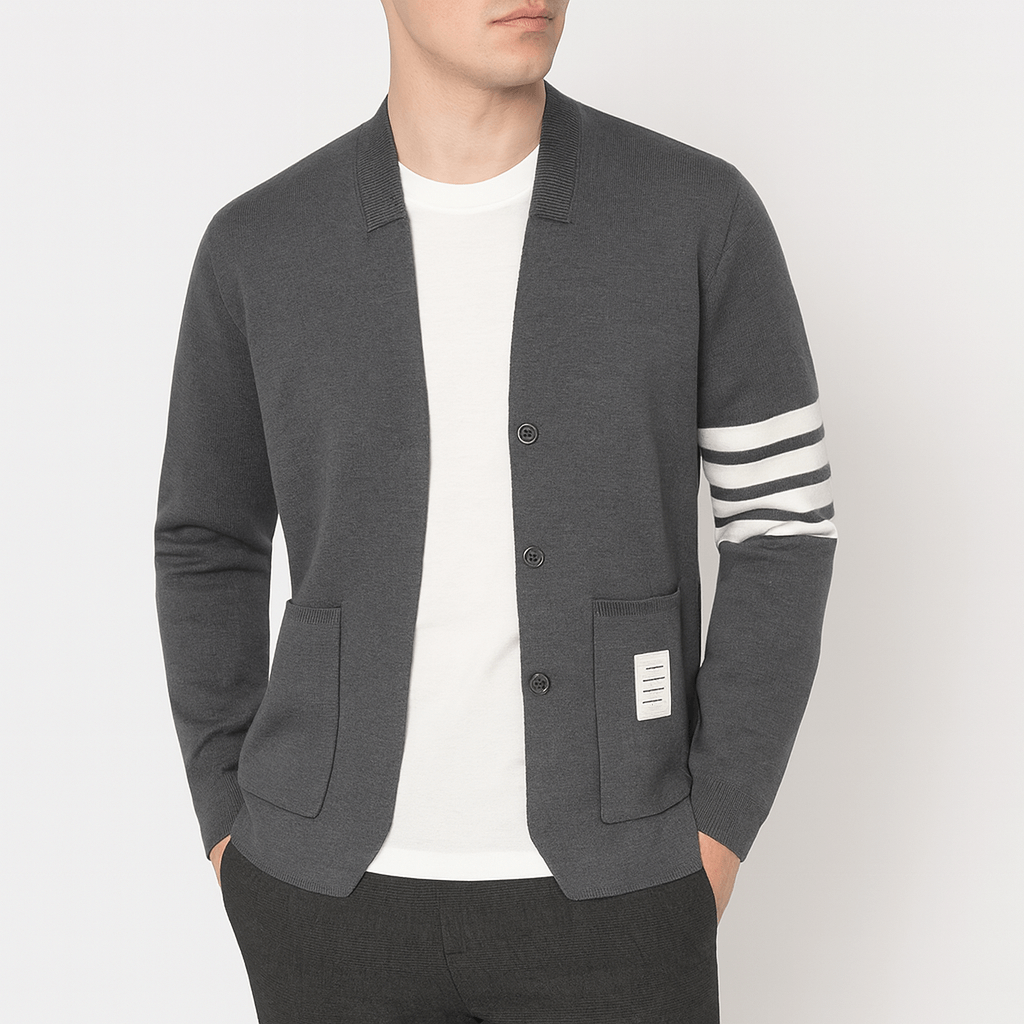 Luke | Striped Knit Cardigan for Men