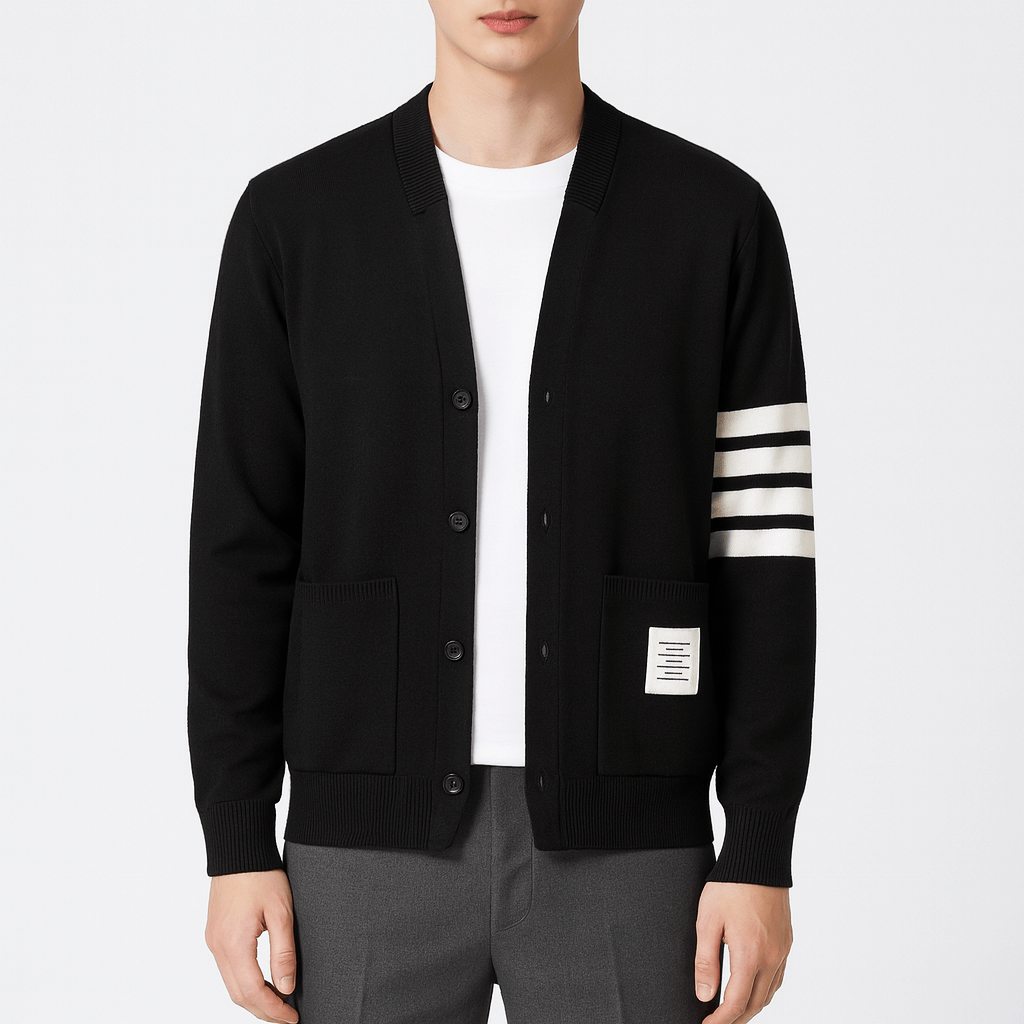 Luke | Striped Knit Cardigan for Men