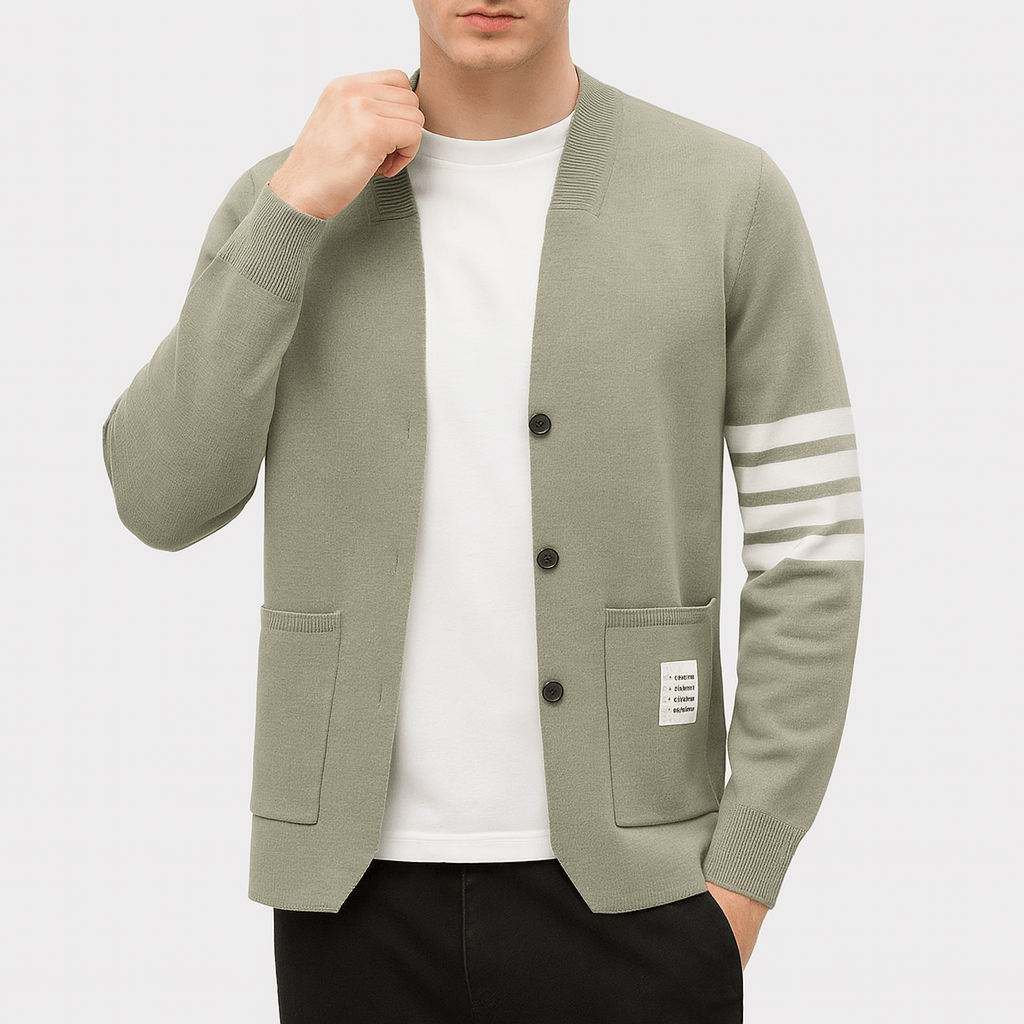 Luke | Striped Knit Cardigan for Men