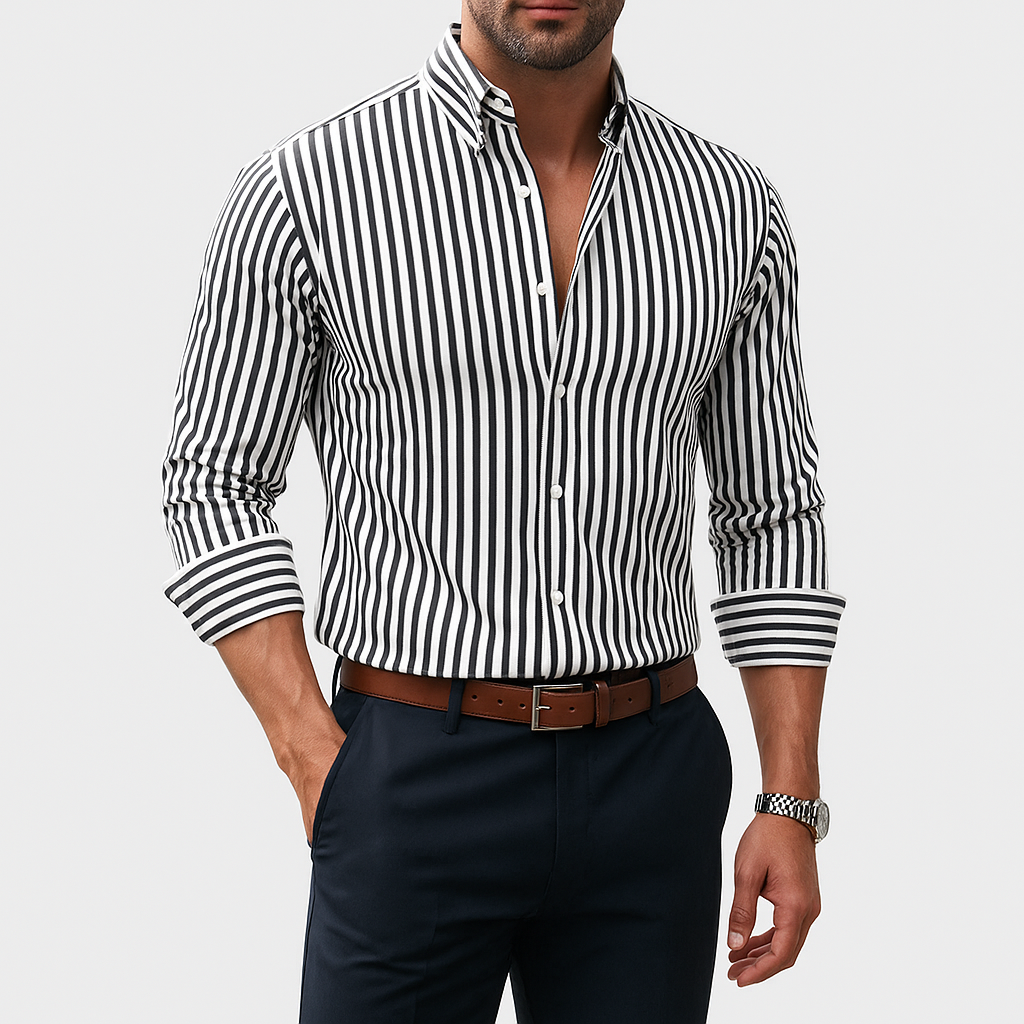 Josh | Striped Casual Overshirt for Men