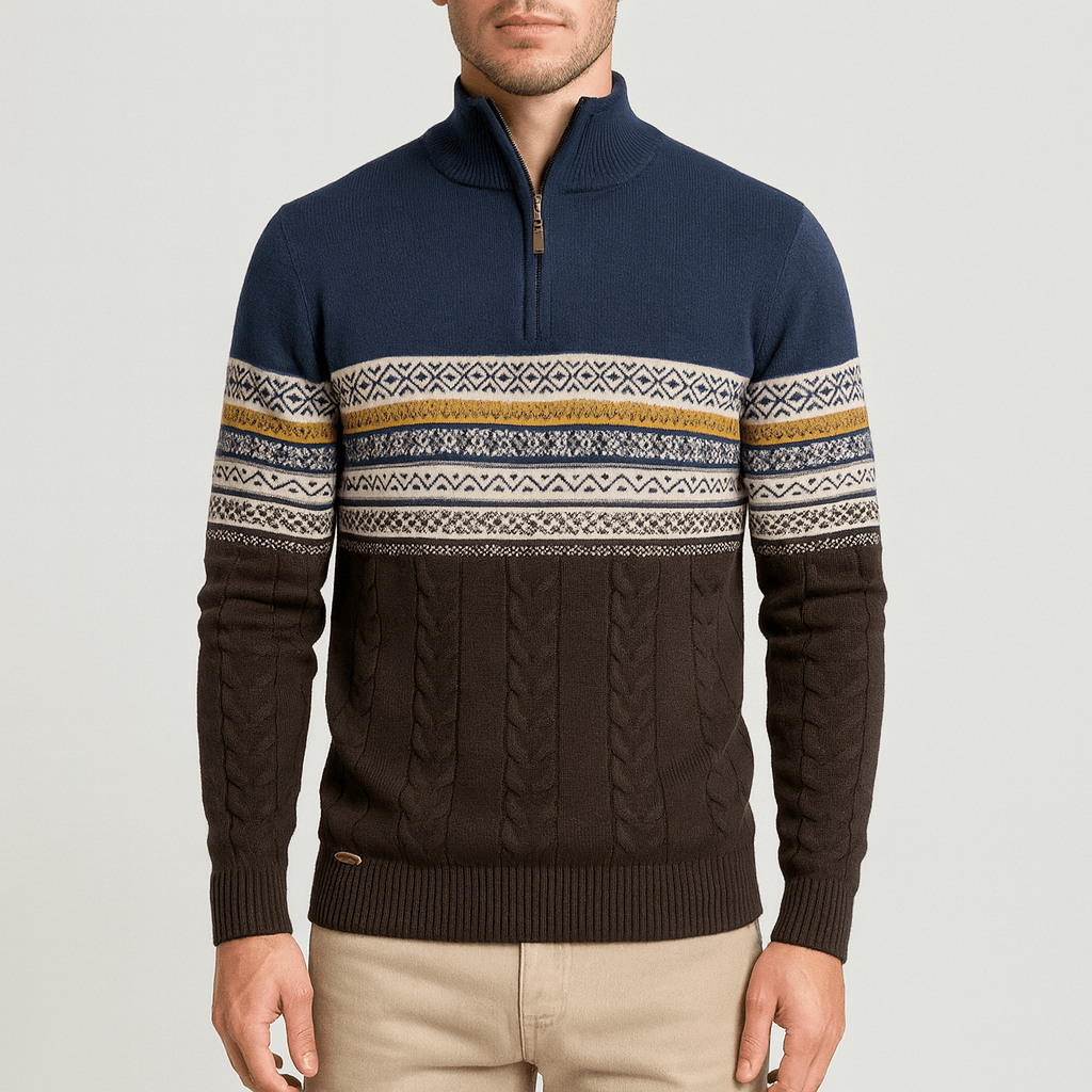 Mike | Striped Quarter-Zip Sweater for Men