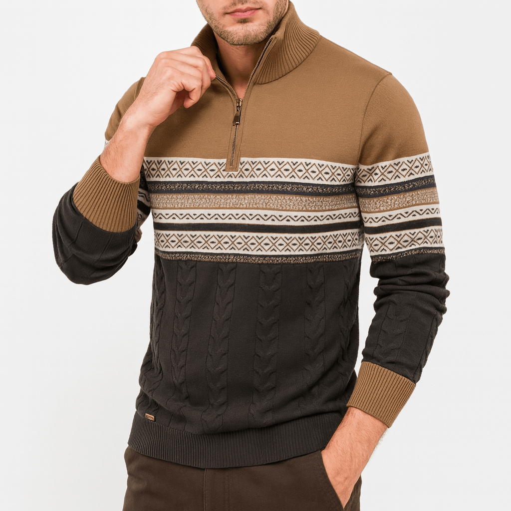 Mike | Striped Quarter-Zip Sweater for Men