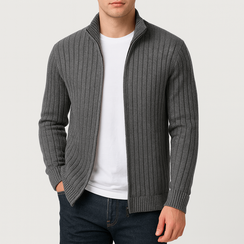 Luke | Striped Zip Cardigan for Men