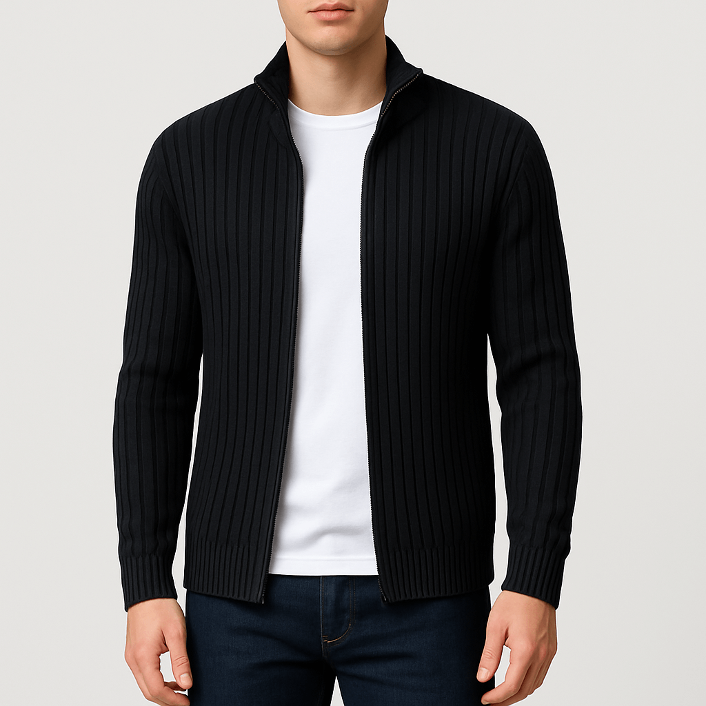 Luke | Striped Zip Cardigan for Men