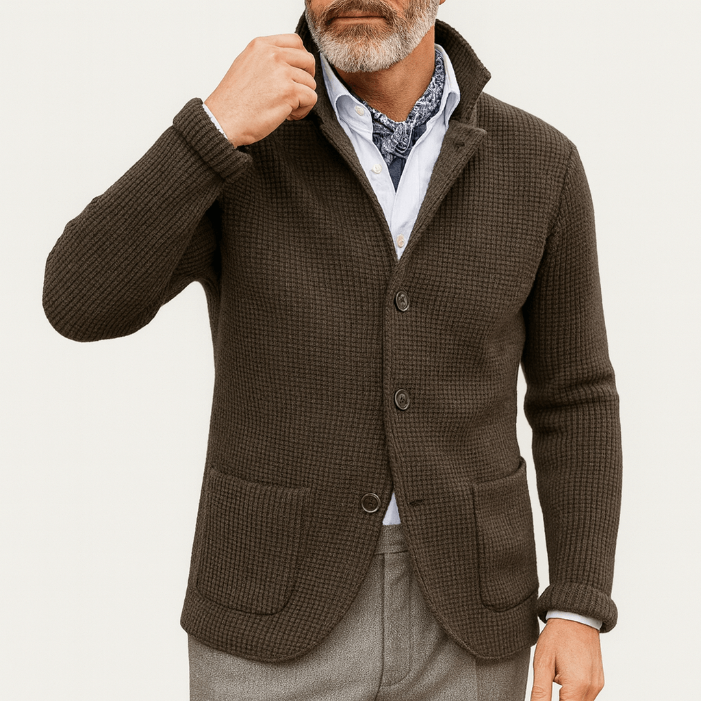 Josh | Textured Knit Cardigan for Men
