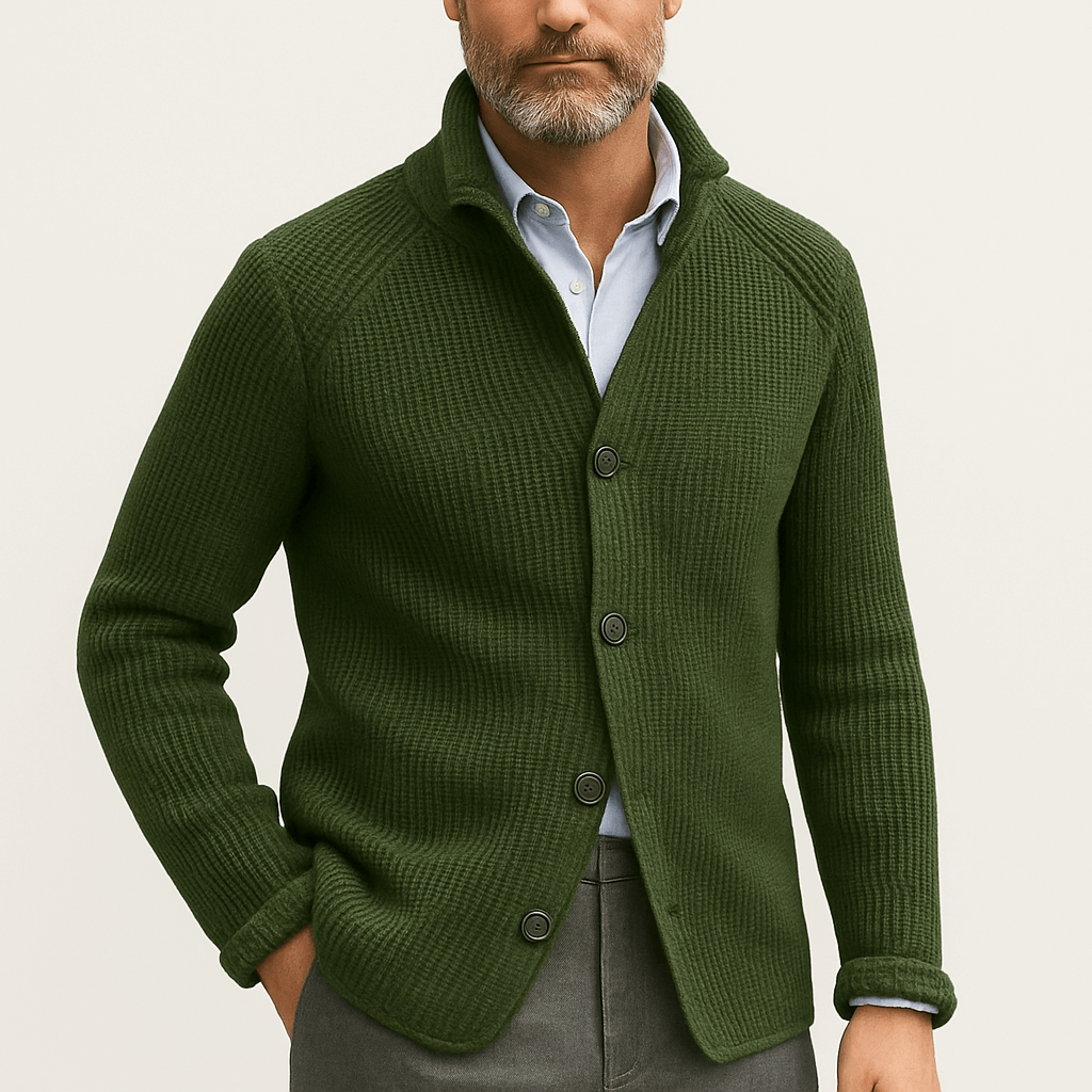 Josh | Textured Knit Cardigan for Men