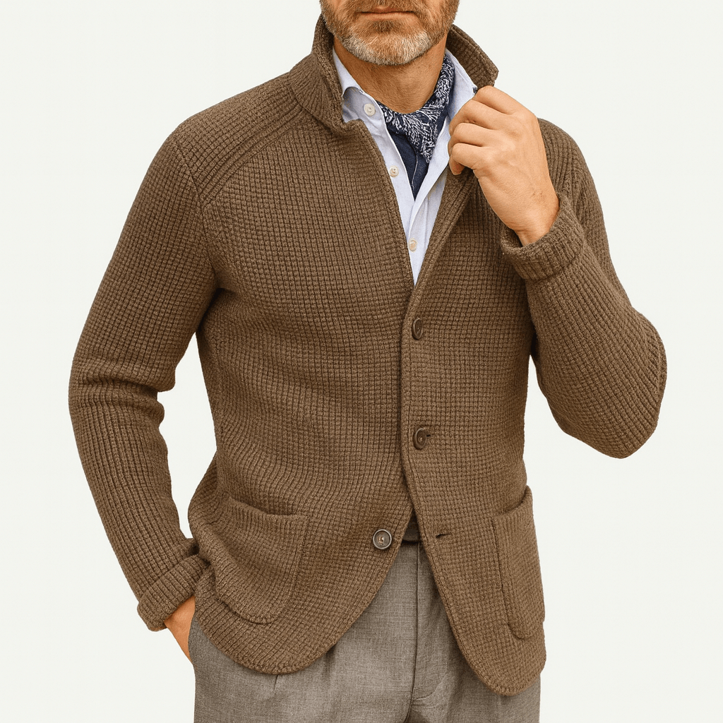 Josh | Textured Knit Cardigan for Men