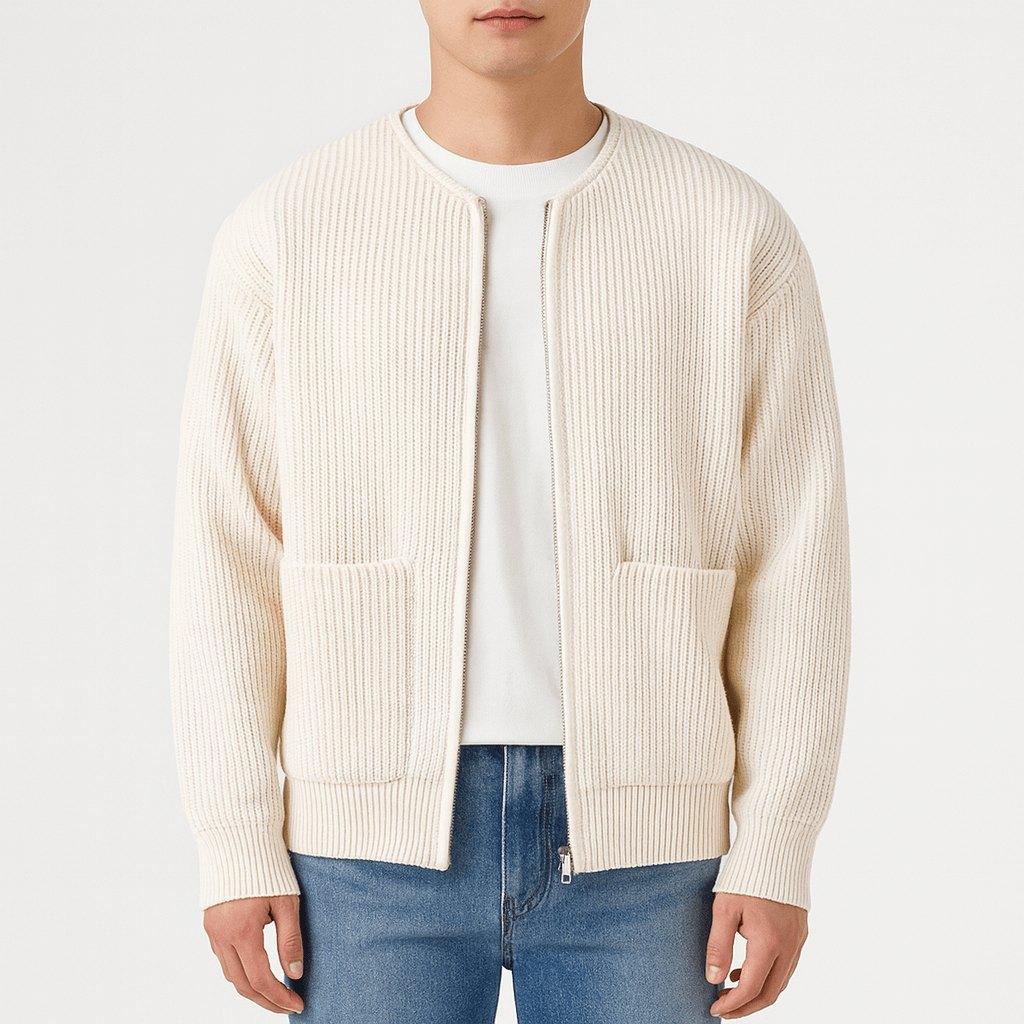 Tom | Trendy Knitted Zip Cardigan for Men