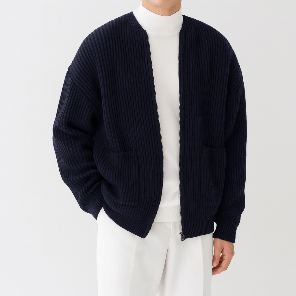 Tom | Trendy Knitted Zip Cardigan for Men