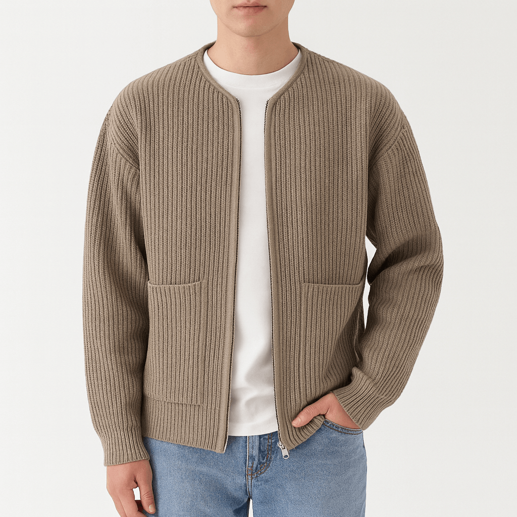 Tom | Trendy Knitted Zip Cardigan for Men
