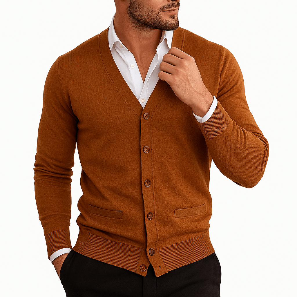 Jake | V-Neck Button-Down Knit Cardigan