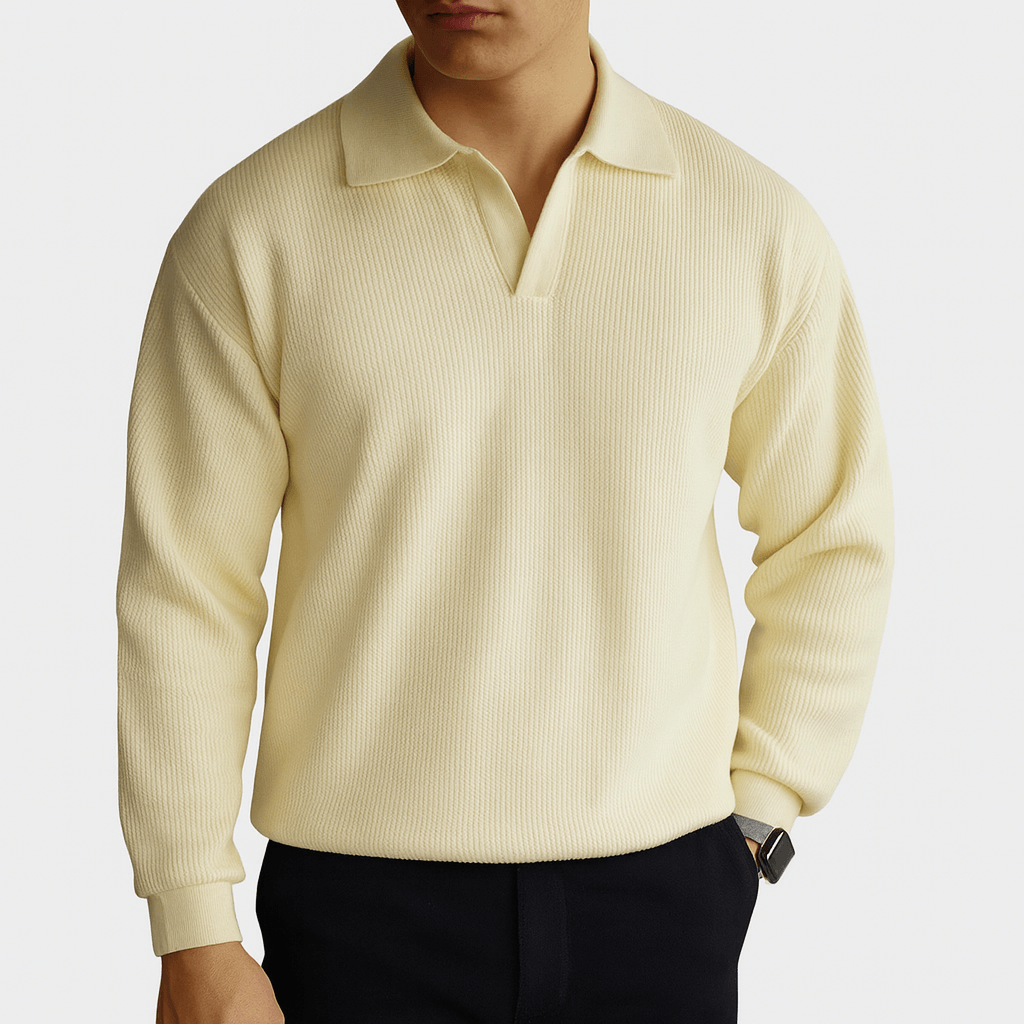 Josh | Waffle Knit Polo Sweater for Men