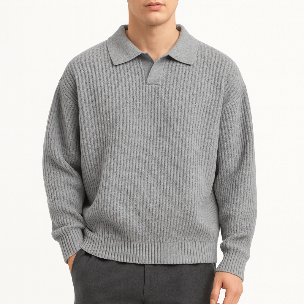 Ryan | Waffle Knit Polo Sweater for Men