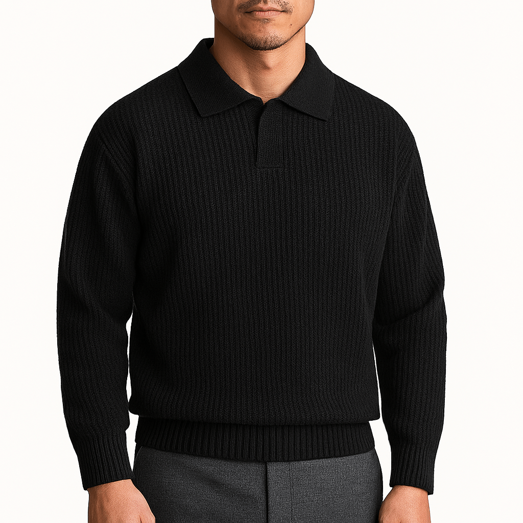Adam | Waffle Knit Polo Sweater for Men