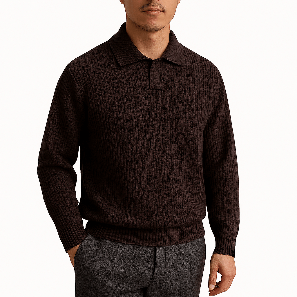 Adam | Waffle Knit Polo Sweater for Men