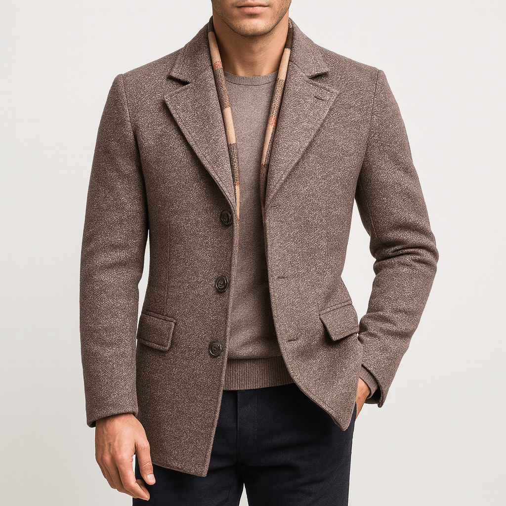 Ethan | Elegant Wool Blend Overcoat for Men