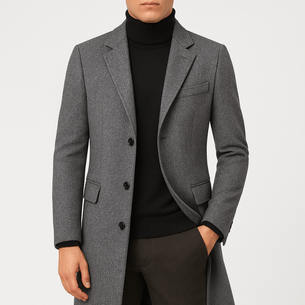 Jake | Elegant Wool Overcoat for Men