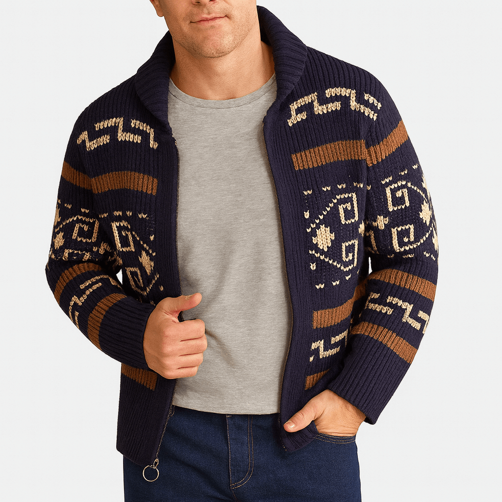 Adam | Cozy Wool Zip-Up Cardigan for Men