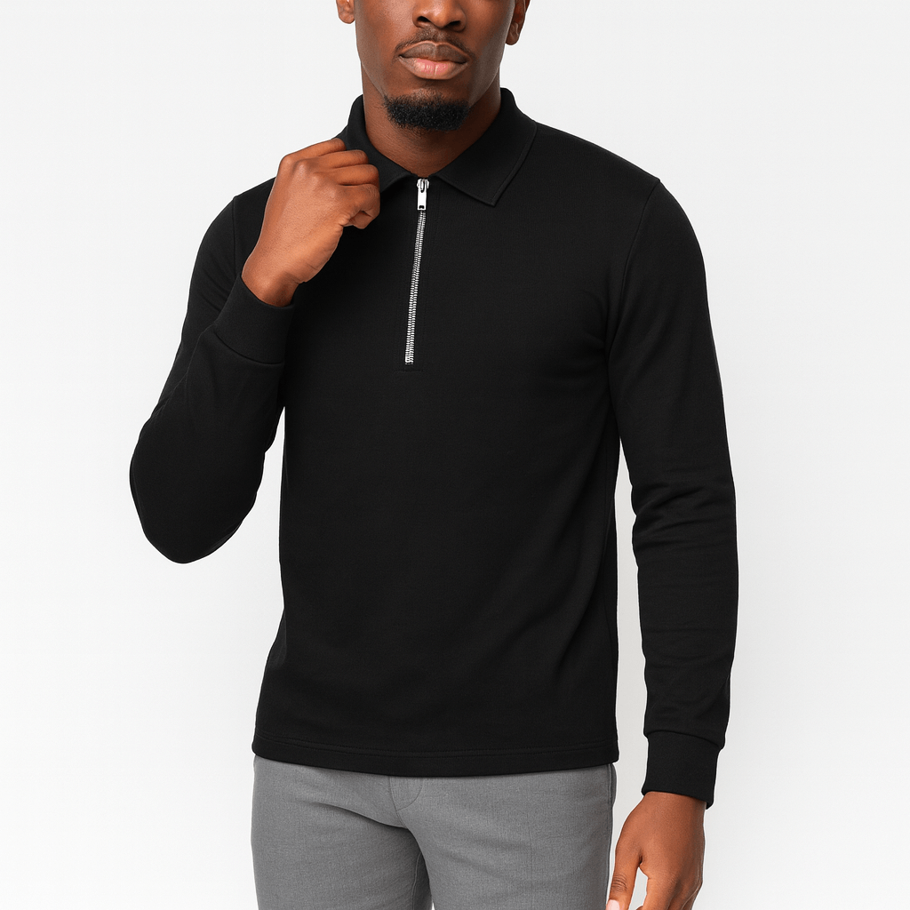 Josh | Zippered Polo Knit Sweater for Men