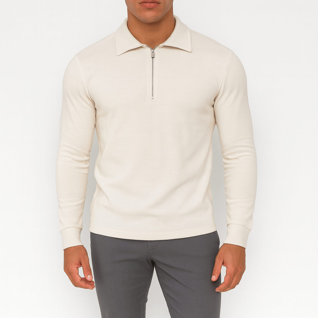 Josh | Zippered Polo Knit Sweater for Men