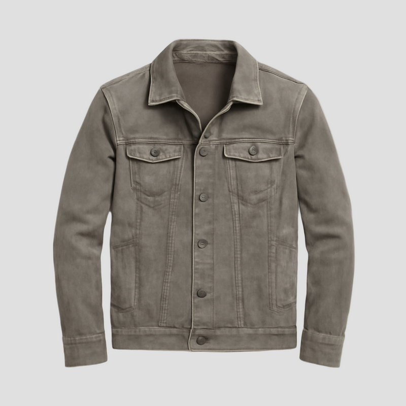 Langston | Vintage Heavy Washed Leather Lapel Multi-Pocket Work Jacket