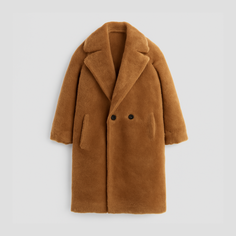 Camden | Warm Solid Color Teddy Plush Long Coat