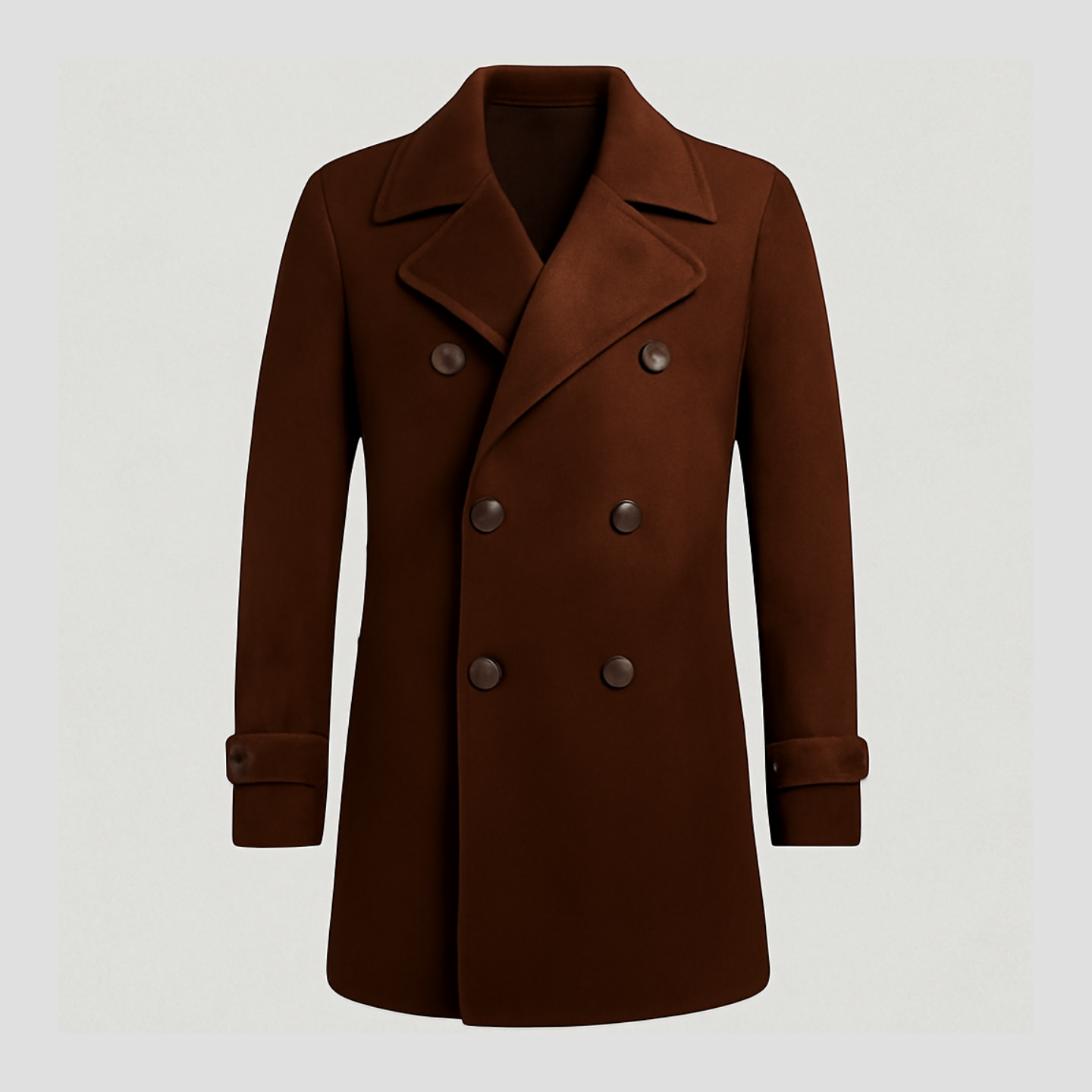 Brooks | Lapel Double-Breasted Mid-Length Coat