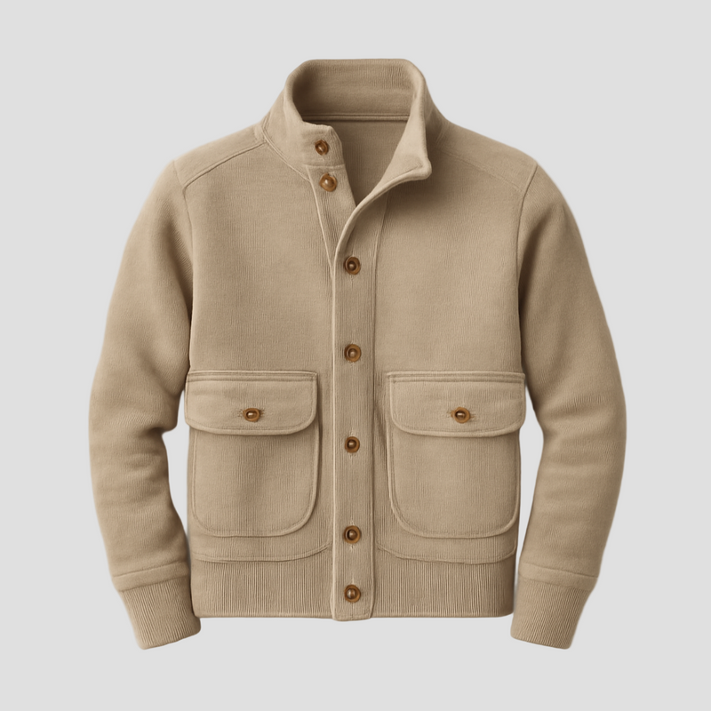 Silas | Stand Collar Solid Color Jacket