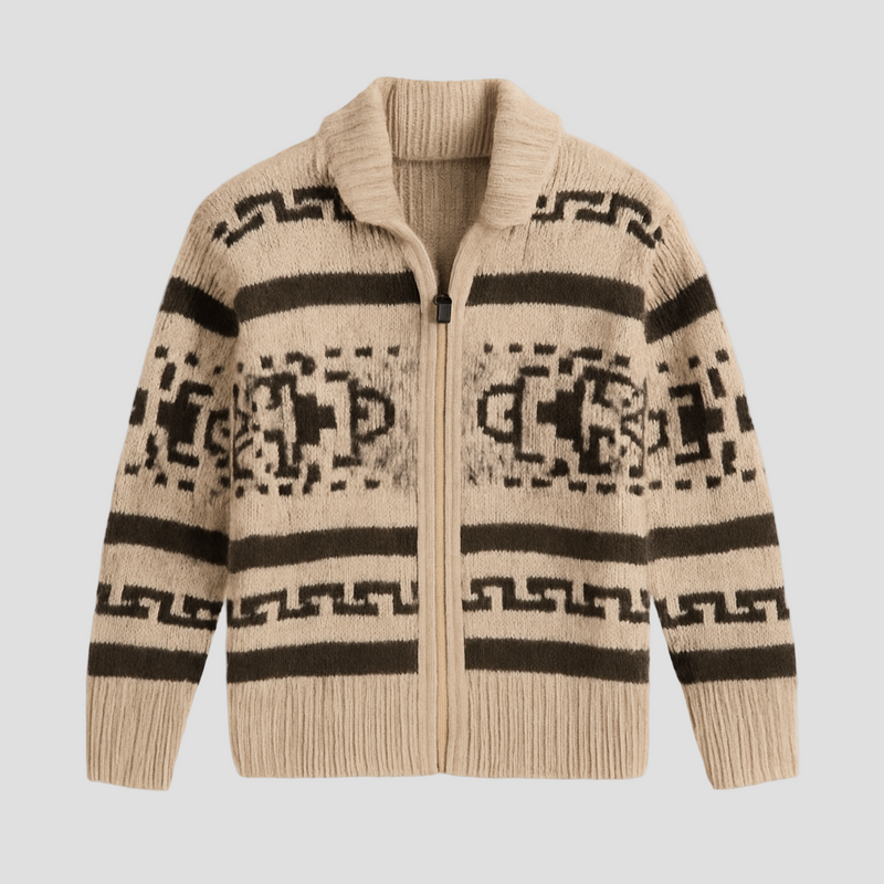 Sterling | Geometric Lapel Sweater Knit Cardigan