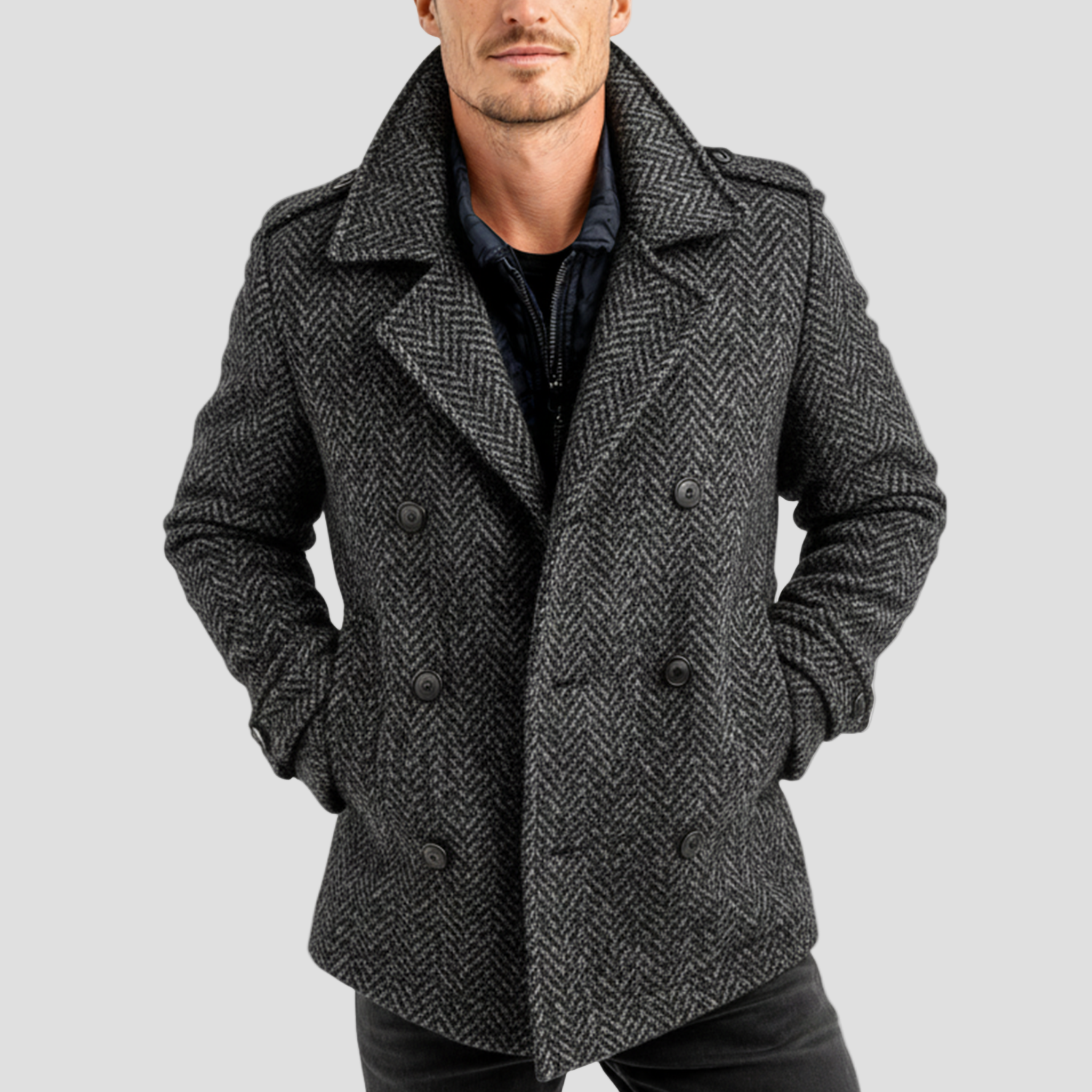 Julian | Herringbone Wool Coat