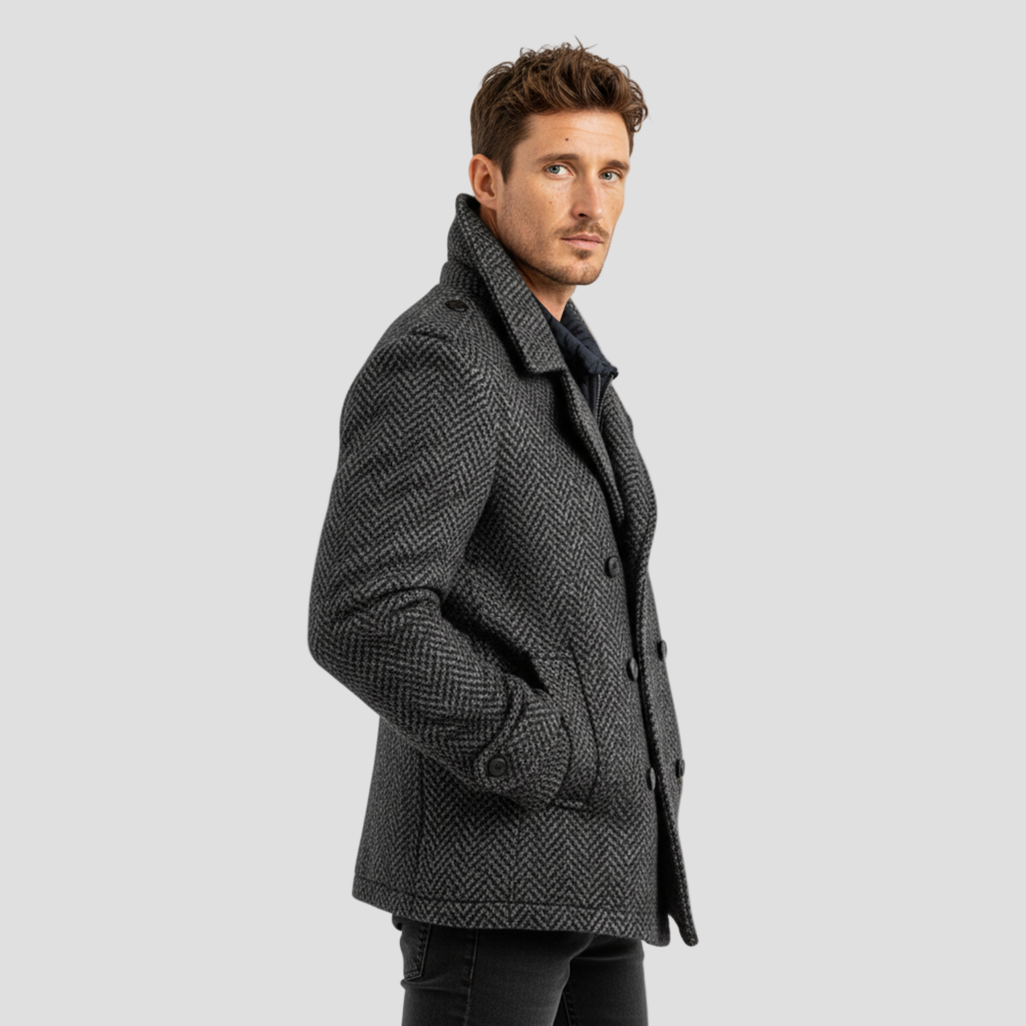 Julian | Herringbone Wool Coat