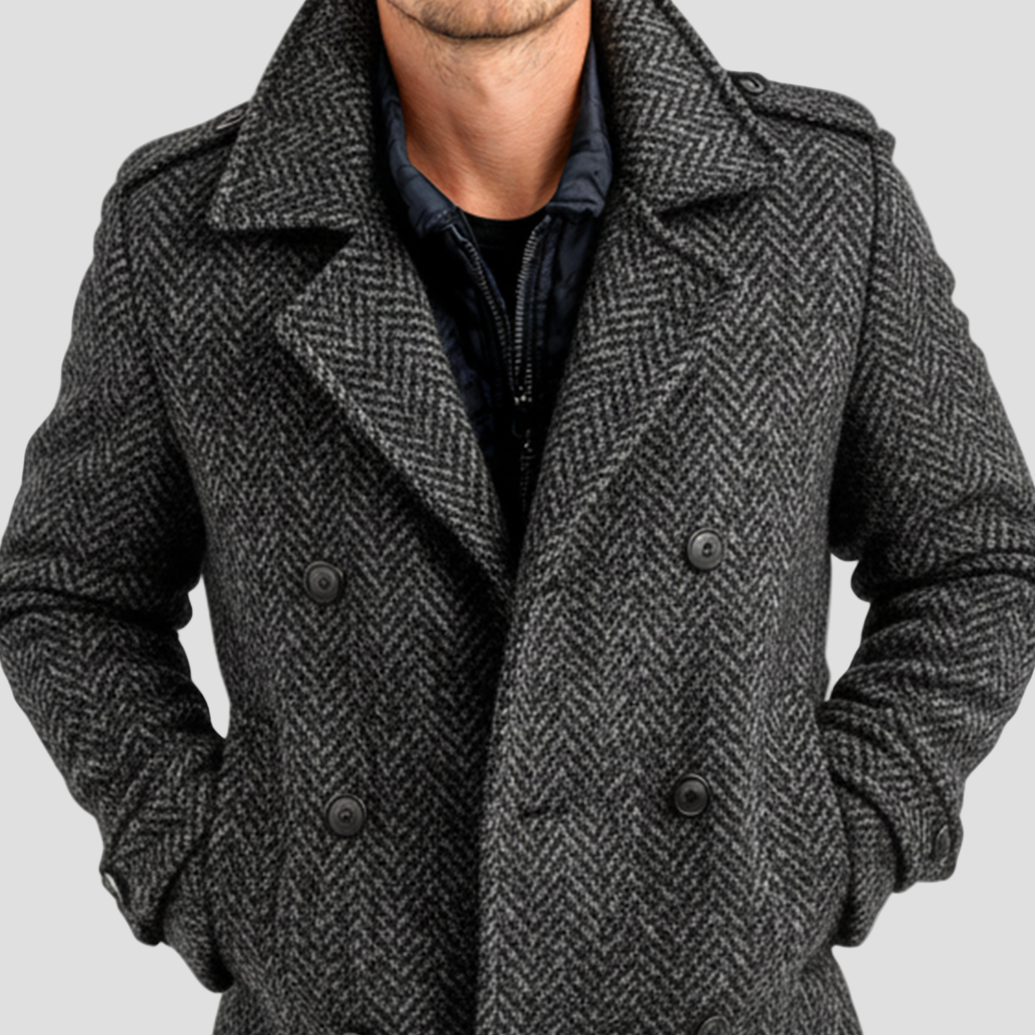 Julian | Herringbone Wool Coat