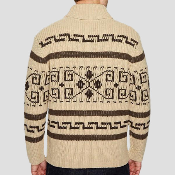 Sterling | Geometric Lapel Sweater Knit Cardigan