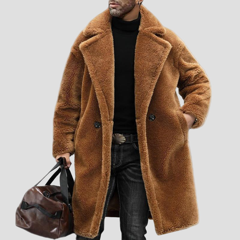 Camden | Warm Solid Color Teddy Plush Long Coat