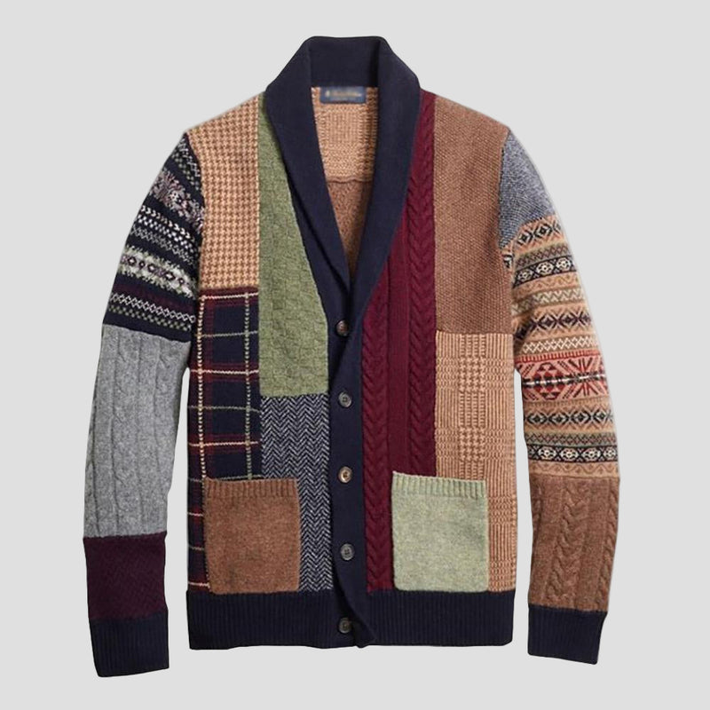 Ace | Colorblock Vintage Knit Cardigan