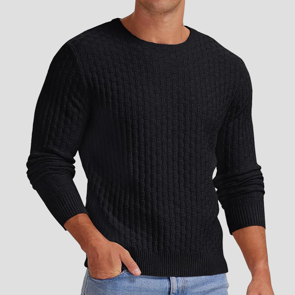 Hunter | Waffle Knit Solid Color Crewneck Sweater