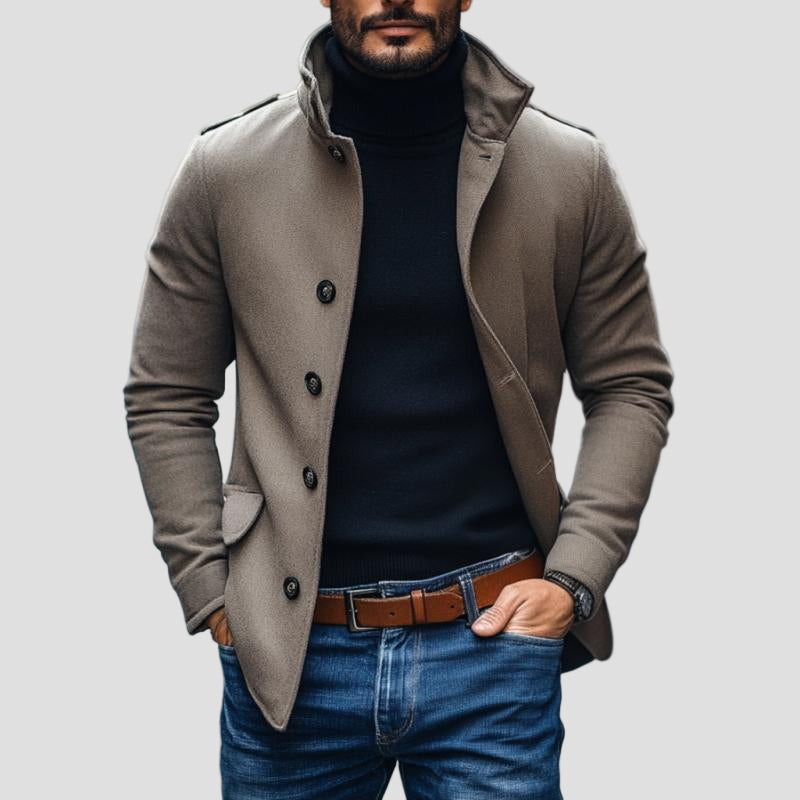 Parker | Casual Wool Blend Lapel Single-Breasted Short Coat