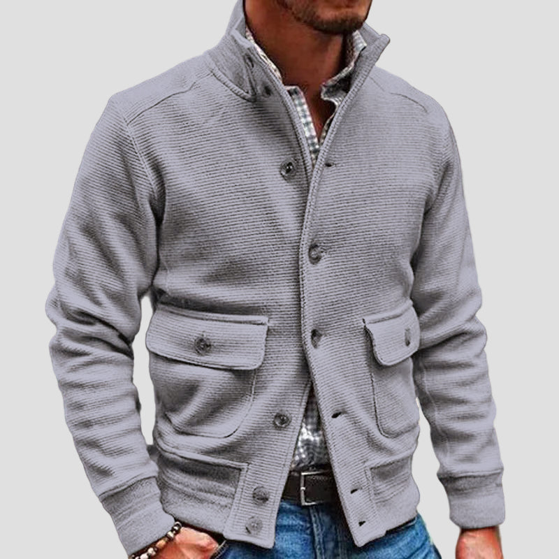 Silas | Stand Collar Solid Color Jacket