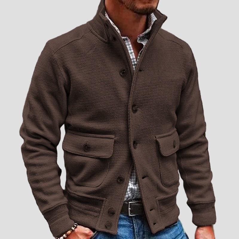 Silas | Stand Collar Solid Color Jacket