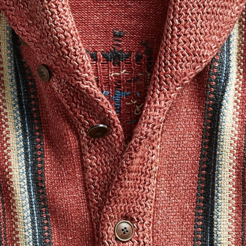 Tate | Vintage Jacquard Lapel Knit Cardigan